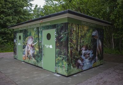Offentliga toaletter i form av en Familjetoalett Fredriksdal